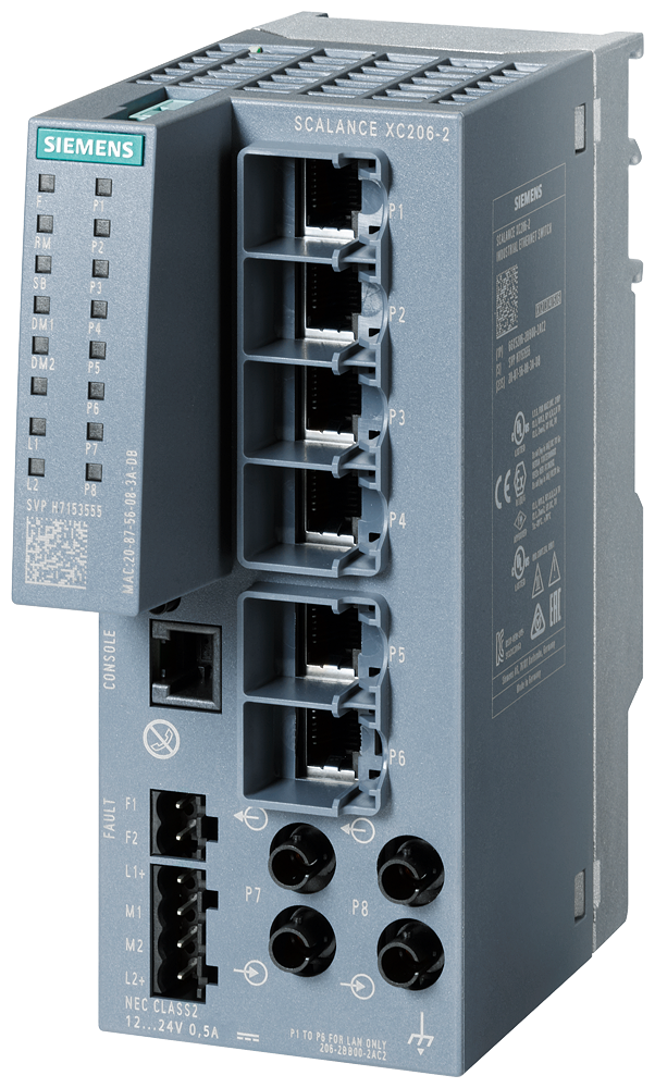 6GK5206-2BB00-2AC2 SCALANCE XC206-2 manageable Layer 2 IE Switch; con certificación IEC 62443-4-2; 