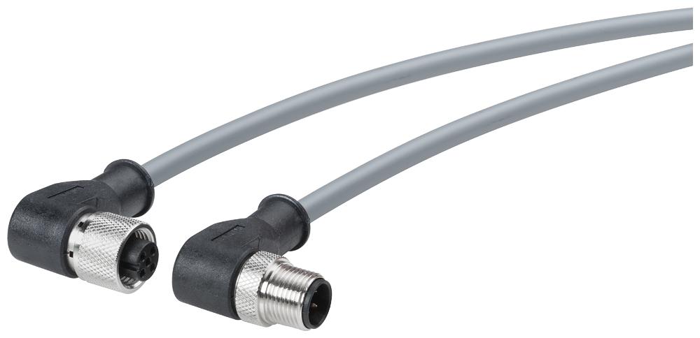 6XV1801-5GN10 Power Connecting Cable M12-90/M12-90, codificación A, 4 polos, 10 m, para ET200