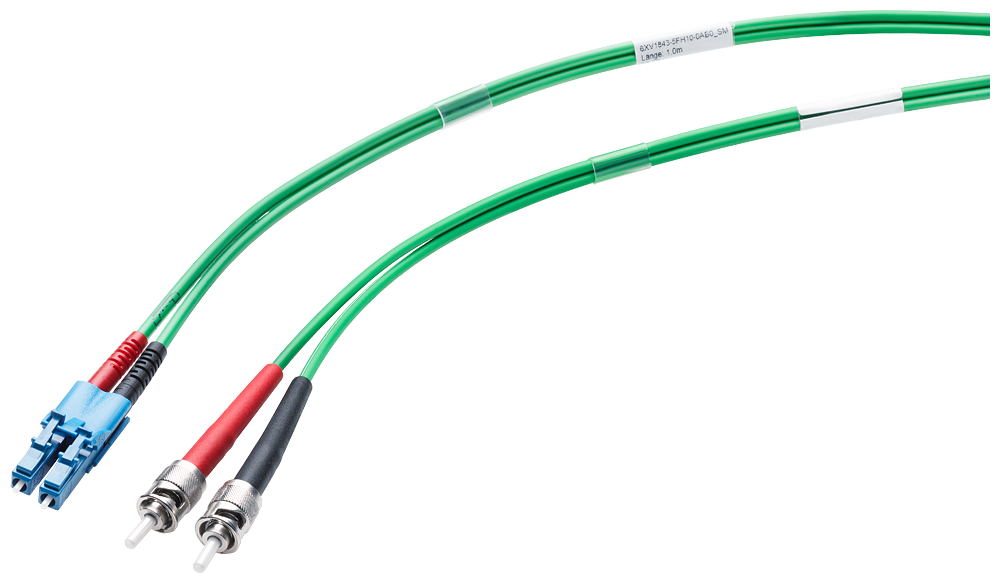 6XV1843-5EH10-0AB0 Fiber Optic Multimode Cord ST/LC, 50/125, 1 conector LC dúplex y 2 conectores ST
