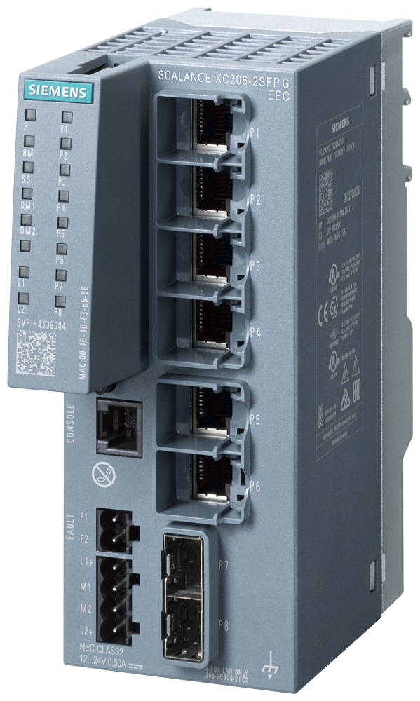 6GK5206-2GS00-2FC2 SCALANCE XC206-2SFP G EEC manageable Layer 2 IE Switch; con certificación IEC 62