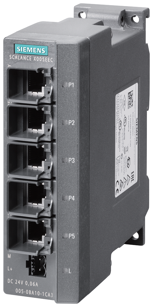 6GK5005-0BA10-1CA3 SCALANCE X005EEC, IE Entry Level switch unmanaged, 5 puertos RJ45 10/100 Mbits/s
