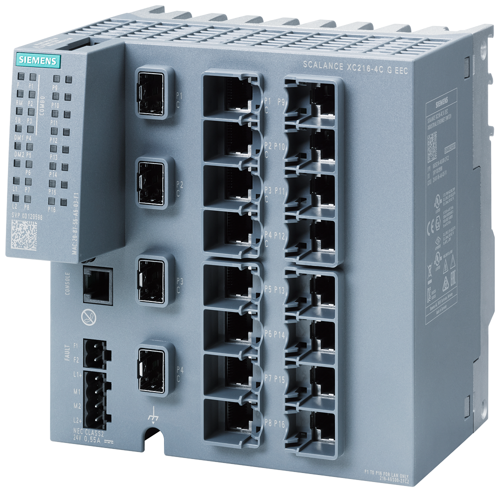 6GK5216-4GS00-2FC2 SCALANCE XC216-4C G EEC switch IE gestionable capa 2; con certificación IEC 6244