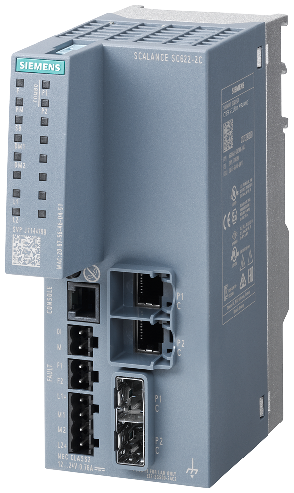 6GK5622-2GS00-2AC2 SCALANCE SC622-2C Industrial Security Appliance; para proteger equipos y redes e