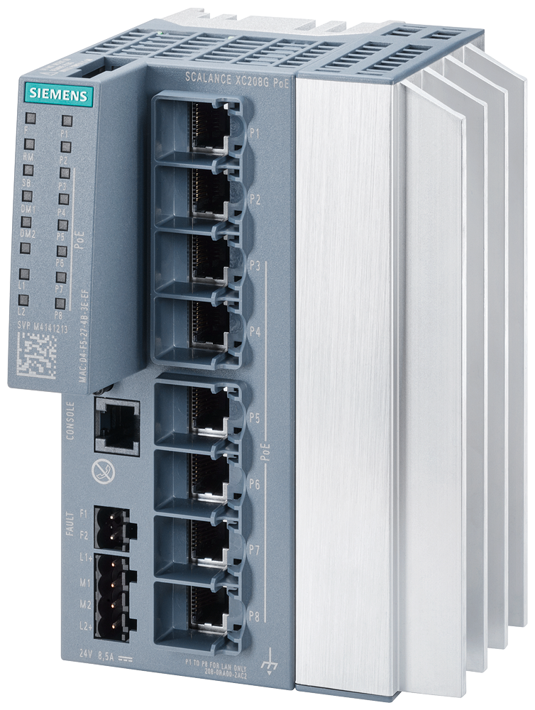 6GK5208-0RA00-2AC2 XC208G PoE Manageable Layer 2xPoE,6xPoE/RJ45 Switc