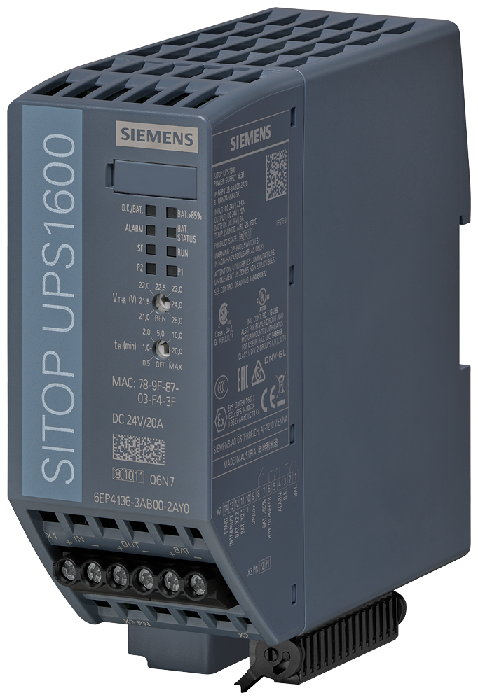 6EP4136-3AB00-2AY0 SITOP UPS1600 24V/20A ETHERNET/PROFINET