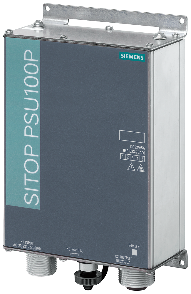 6EP1333-7CA00 Fuente de alimentación SITOP PSU100P, monofásica 24 V DC/5 A en IP67 para montaj