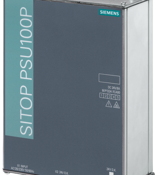6EP1334-7CA00 Fuente de alimentación SITOP PSU100P, monofásica 24 V DC/8 A en IP67 para montaj