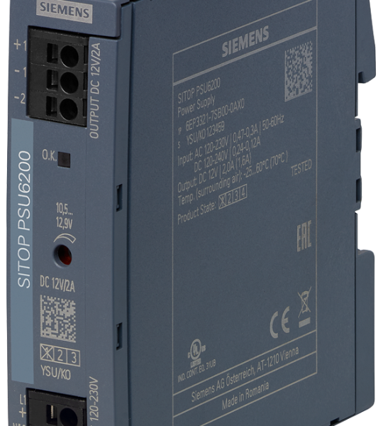 6EP3321-7SB00-0AX0 Fuente de alimentación SITOP PSU6200, monofásica 12 V DC/2 A