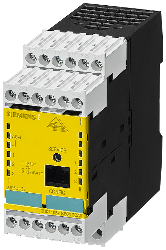 3RK1105-1AE04-0CA0 Monitor de seguridad básico ASIsafe 1 F-RO, 1 circuito de habilitación, IP20