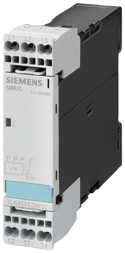 3UG4511-2AQ20 Relé de vigilancia, analógico, vigilancia de secuencia de fases, 3 × 420-690 V A