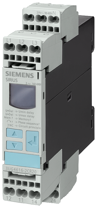 3UG4511-2BQ20 Relé de vigilancia, analógico, vigilancia de secuencia de fases, 3 × 420-690 V A