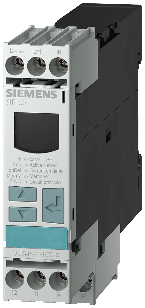 3UG4641-1CS20 Relé de vigilancia digital, vigilancia de cos-phi y corriente de 90-690 V AC