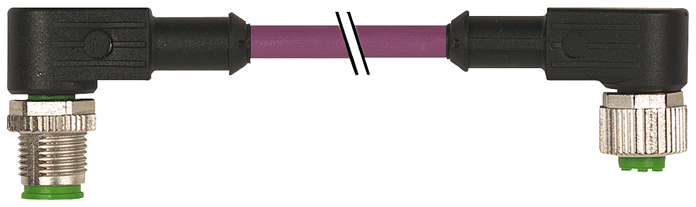 3RK1902-1NB50 Cable de bus, 5 m, para PROFIBUS, 2 hilos, apantallado, 2 conectores M12 acodado