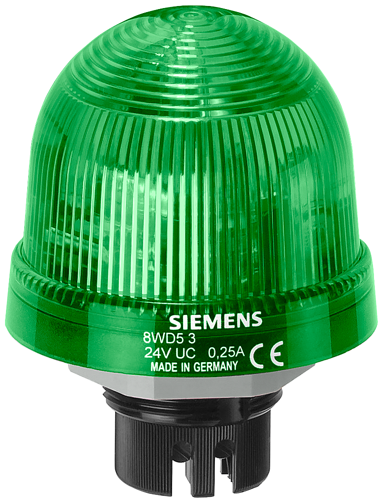 8WD5320-5BC Lámpara incorporada luz intermitente, LED, 24 V DC, verde