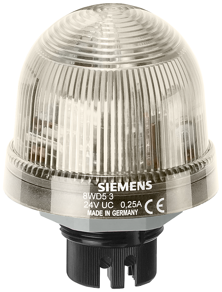 8WD5320-5AE Lámpara incorporada luz permanente, con LED integrado, transparente, 24 V AC/DC