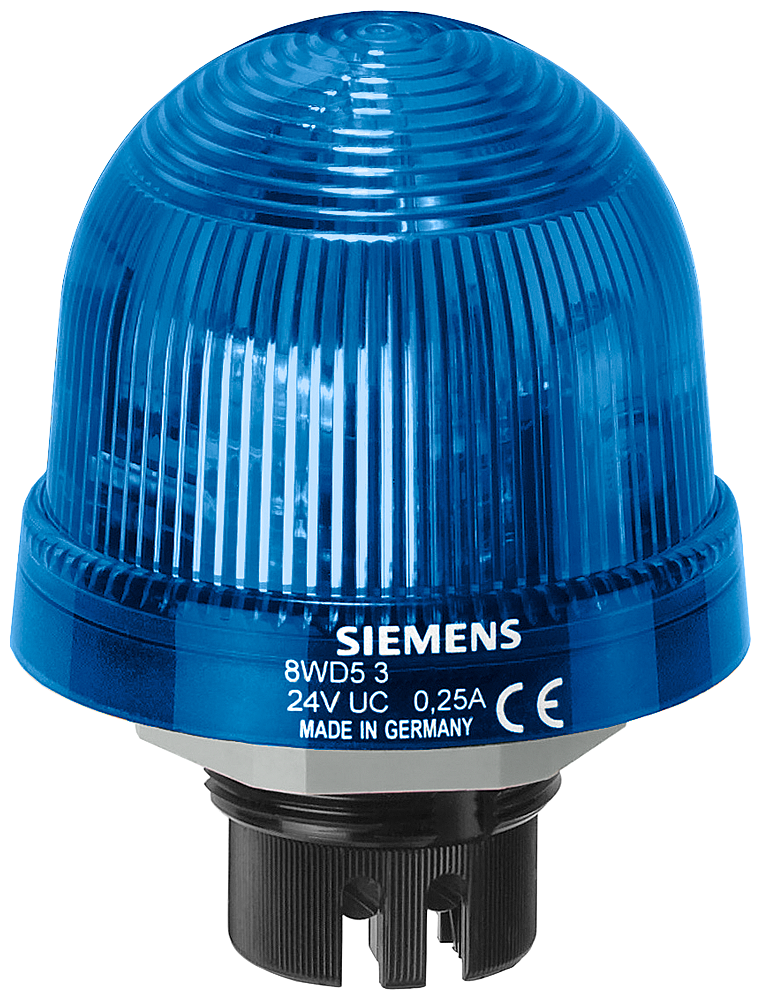 8WD5320-5DF Lámpara incorporada luz giratoria, con LED integrado, azul, 24 V AC/DC