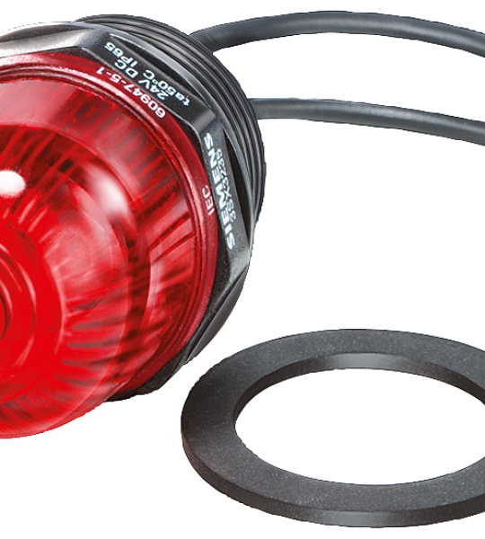 3SX3235 lámpara LED, color rojo, 24 V DC diámetro 25 mm para conexión por rosca M20 × 1,