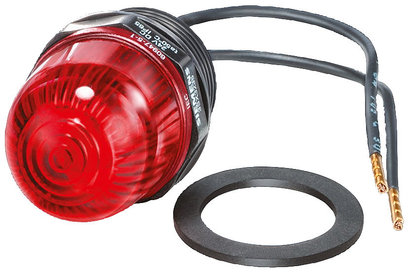 3SX3235 lámpara LED, color rojo, 24 V DC diámetro 25 mm para conexión por rosca M20 × 1,