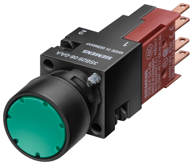 3SB2227-0AC01 Pulsador luminoso, 16 mm, redondo, plástico, rojo