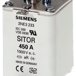3NE3222 Cartucho fusible SITOR, con contactos de cuchilla ranurados, NH1, In: 125 A
