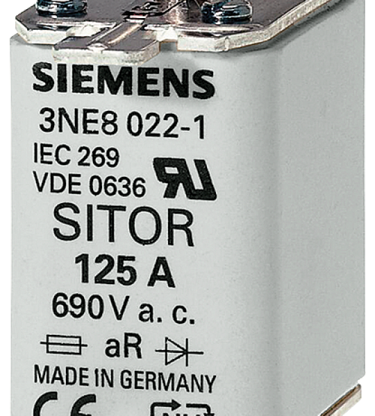 3NE8017-1 Cartucho fusible SITOR, con contactos de cuchilla, NH00, In: 50 A, gR, Un AC: 69