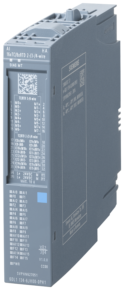 6DL1134-6JH00-0PH1 SIMATIC ET 200SP HA AI 16xTC/8xRTD 2-/3-/4-wire HA