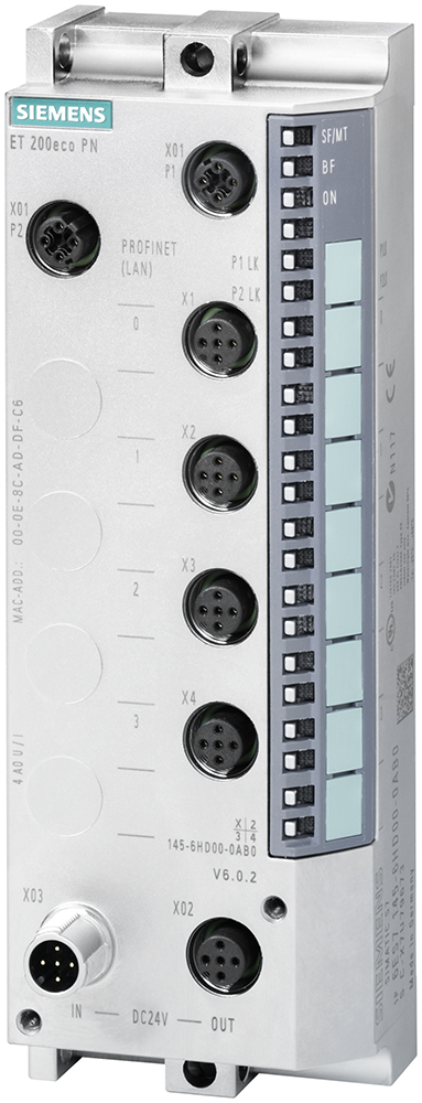 6ES7145-6HD00-0AB0 SIMATIC ET 200eco PN 4AQ U/I 4x M12