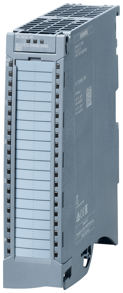 6ES7532-5ND00-0AB0 SIMATIC S7-1500 AQ 4xU/I HF 35 mm incl. elemento de alimentación, abrazadera de 