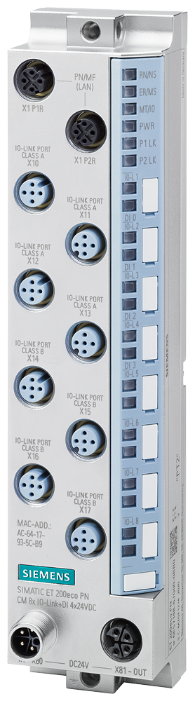 6ES7148-6JG00-0BB0 SIMATIC ET 200eco PN CM 8xIO-Link, M12-L 8x M12