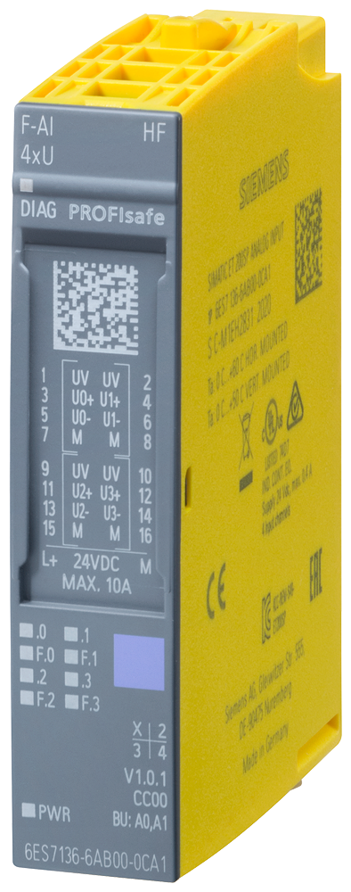 6ES7136-6AB00-0CA1 SIMATIC ET 200SP F-AI 4XU 0..10V HF