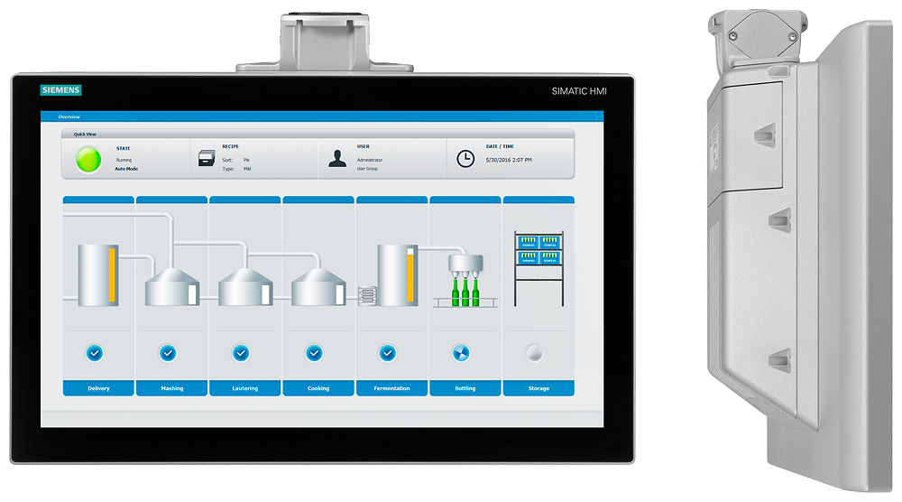 6AV2124-0UC24-0AX0 SIMATIC HMI TP1900 Comfort PRO Preparado para brazo de soporte sin elementos de 